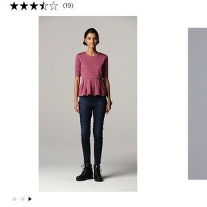 Women's Simply Vera Vera Wang Elbow Sleeve Peplum Top pink / mauve size large